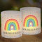 12 Windlicht Regenbogen, Windlicht Schön DASS Du Da Bist, Windlichter Tischdeko Geburtstag, Regenbogen Deko Kindergeburtstag, Geeignet für Teelichter oder Kerzen