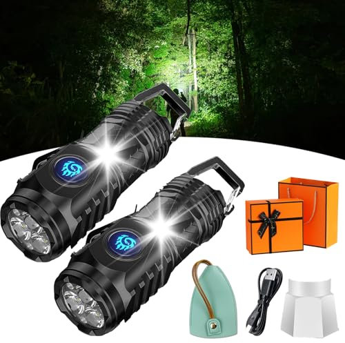 Nextllc Lot de 2 mini lampes de poche à 3 yeux Monstre à 3 yeux Compact pour la maison et le camping