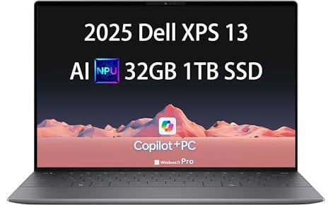 2025 Dell XPS 13 9345 Laptop, Copilot+ AI PC (13.4 FHD+ 120Hz, Qualcomm 12-Core Snapdragon X Elite, 32GB 8848MT/s RAM, 1TB SSD), Thin & Light, 27 Hours Battery Life, IR Webcam, Wi-Fi 7, Win 11 Pro