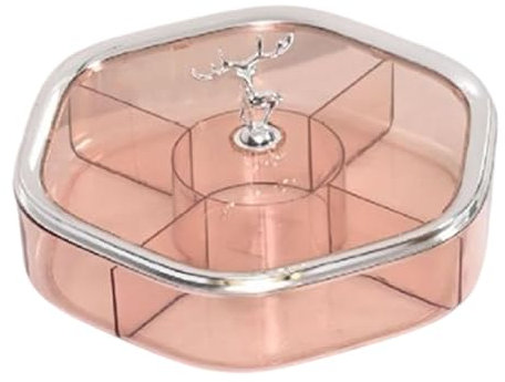 JISADER Bandeja para Servir bocadillos Dividida Bandeja para bocadillos Ligera Multiusos Práctico Contenedor para azúcar Contenedor para Secos para, Rosa Claro