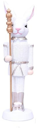 skyrabbiter Osterhase Nussknacker Dekofigur, 18 cm, Hase Figuren, Harz Kleine Osterhase, Miniatur Kaninchen, Häschen Osterdeko, Bunny Figuren Ornament für Ostern Mikrolandschaft ​Frühling Deko (B)