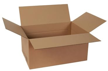 packster 50x Versandkarton Faltkarton mit Höhenriller DHL Paket L 466 x 331 x 242 mm Braun