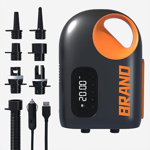20PSI Bomba Eléctrica Pádel, 18000 mAh Bomba de Aire Sup Eléctrica con LED, Linterna de Bolsillo, Sos de Socorro, Inflación/Desinflado 2 pasos, para Paddel, Kayak, Tienda, Cometa, Barco