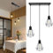 HiBay 3 Light Pendant Light Height Adjustable, E27 Ceiling Lights Metal Square Plate Hanging Lights for Living Room, Dining Room, Coffee Shop