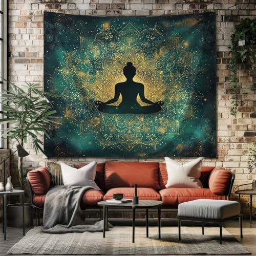 SKOEUI Wandteppich Zen Yoga - Pose Wandteppiche Sommer Wandtuch 200x150 cm | Spirituell Mandala Tapestry Wandbehang für Wohnzimmer Schlafzimmer Wohnheim Wanddeko