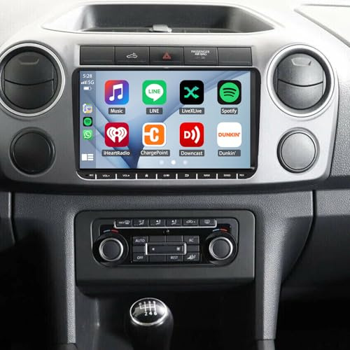 2+32G 2 DIN Android 14 Autoradio für VW Amarok 2010 2011 2012 2013 2014 2015 mit kabellosem Carplay Android Auto, 9 Zoll Touchscreen Auto Stereo Display Player Radio GPS Navi Head Unit mit FM RDS SWC