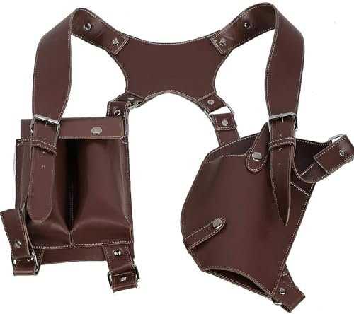 Halloween Braun PU Leder Schulter Holster Spiel Deluxe Cosplay Kostüm für Erwachsene Verrücktes Kleid Bekleidung Zubehör