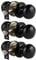 Probrico Black Passage Door Knobs, Stainless Steel Interior Door Knobs, Keyless Door Knobs for Hallway, 3 Pack