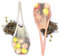 Tidawave Net Sac à provisions Coton Corde de marché réutilisable Net Cabas avec anses longues lavable en maille filet pour fruits et légumes Lot de 2 (Naturel + Macaron)