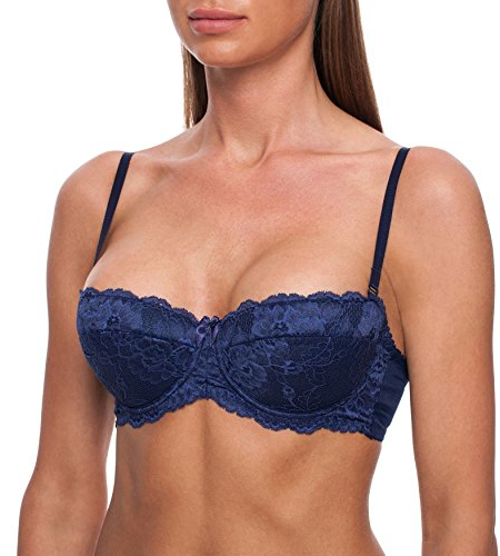 frugue Reggiseno Push Up a Fascia Senza Spalline Donna Blu IT 2B