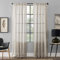 Clean Window Twill Stripe Allergie-/haustierfreundlicher Anti-Staub-Café-Vorhang, 84% Polyester, 15, 1% andere, Weiß/Leinen, 52 W x L (Pack of 1)