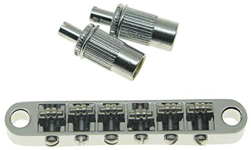 KAISH Chrom-Rollsattelbrücke Tune-O-Matic mit Rollsätteln für Epi Les Paul, SG, Dot, Bigsby Gitarre mit M8 Gewindepfosten