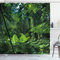 ABAKUHAUS Pflanze Duschvorhang, Grün Unberührte Natur, Stoffliches Gewebe Badezimmerdekorationsset mit Haken, 175 x 200 cm, Grün