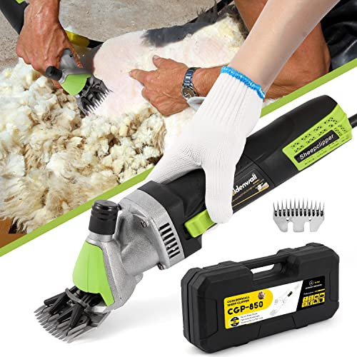CGOLDENWALL Tondeuse Mouton Électrique 850 W 6 Vitesse Réglable Professionnelle pour Raser Les Moutons Animaux Laines Chèvres 220 V CE Avec Lubrifiant (13 dents droites)