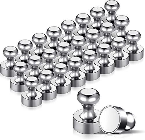 Temporaryt 24 Stück Magnete, Metall Magneten 12 x 16mm - Edelstahl Kegelmagnete Pinnwand Magnete für Magnettafel, Whiteboard, Kühlschrank usw. mit Aufbewahrungs Box
