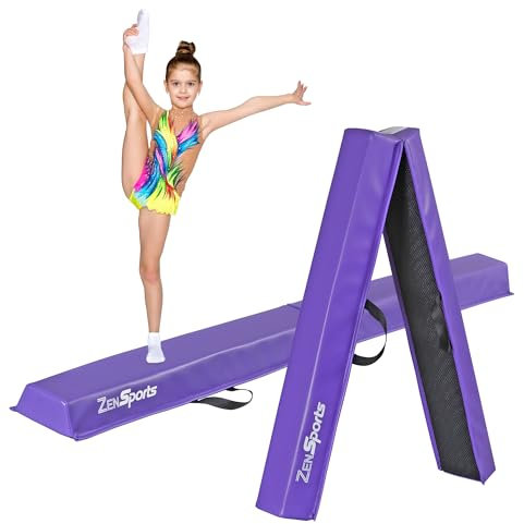 Rica vine Faltbarer Gymnastikbalken mit niedrigem Boden, extra Feste Schwebebalken für Zuhause, rutschfeste Unterseite, Gymnastik-Trainingsgerät für Kinder und Erwachsene