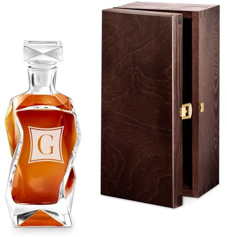 Maverton Whisky Karaffe mit Gravur - Whisky Dekanter - 700ml - Geschenk zum Geburtstag für Männer - Initialien