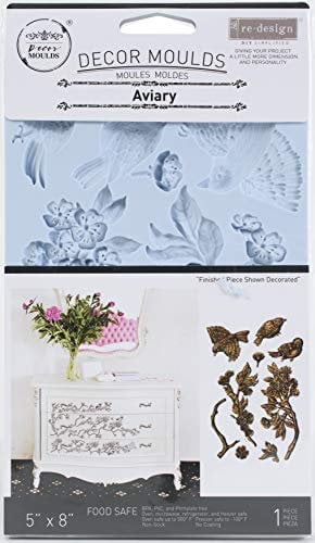 Redesign With Prima Redesign Decor Moulds Aviary-5x8x8mm Crafting Resin Molds for air Dry Clay DIY Projects Funiture Dresser, Chocolate,Cake,Candy,Backery,Soap,Polymer Clay,hot Glue