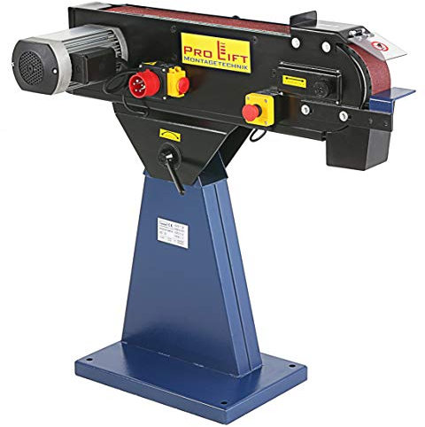 Pro-Lift-Werkzeuge - Levigatrice a nastro, 400 V, 75 mm x 2000 mm, smerigliatrice a nastro, con angolo regolabile, smerigliatrice per metallo