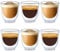 Isolierte Espresso-Gläser 6-er Set, 70 ml, Espressogläser, Doppelwandige Espresso-Tassen, Schwebeeffekt im 6er Set, für Espresso, Tee, Eistee, Cocktails geeignet, Whiskey