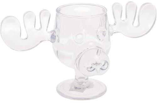 Spoontiques, Elchtasse, National Lampoon Weihnachtsurlaub, aus Acryl, Griswold Elchbecher, 11,4 cm, 177 ml, Transparent