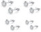 LuLiyLdJ Boucles d'oreilles blanches pour femmes, 4 paires de clous en zirconium, petits clous de cartilage de sommeil unisexe hypoallergéniques, zircone 5A, taille, 3, 4, 5, 6 mm, argent