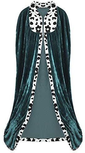 Proumhang Capo di Re Costume Stadio Prestazioni Halloween Festa del Costume Accessorio Verde Robe 190cm