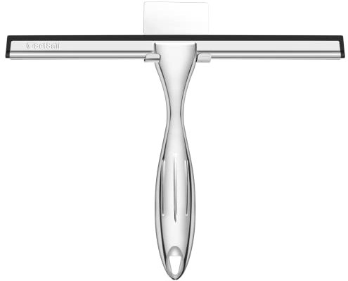 SetSail Shower Squeegee for Glass Doors, Stainless Steel Squeegee for Shower Glass Door Window Squeegee for Window Cleaner Tool Squeegee for Bathroom, Mirror, Tiles and Car Window Cleaning