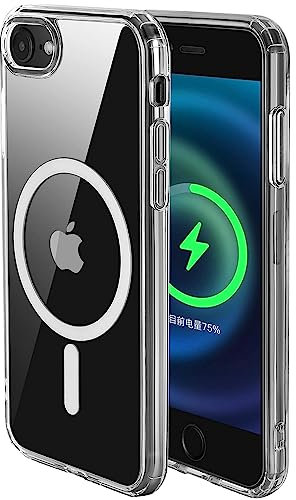 Gudoorla Magnetisch für iPhone SE 2022/SE 2020 4.7 Hülle [Kompatibel mit MagSafe] [Nie Vergilbung] Stoßfeste Schutzhülle (Militärschutz) Dünne Handyhülle iPhone 8 Case-Durchsichtig