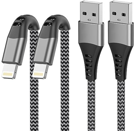 Apple iPhone 1M Lightning Cable 2Pack, MFi Certified, Nylon Fast Charging Cable for iPhone 14/13/12/11 Pro Max/XR/XS/8/7/6/5, iPad