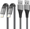 Apple iPhone 1M Lightning Cable 2Pack, MFi Certified, Nylon Fast Charging Cable for iPhone 14/13/12/11 Pro Max/XR/XS/8/7/6/5, iPad
