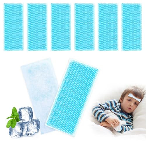 50 Piezas Parches para el Enfriamiento del Gel de, Parches de Refrigeració, Refresca, Alivia la Fatiga, para el Escalofrío de La Fiebre y Otros Síntomas