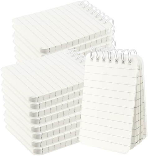 ZEONHEI 20 Pack A7 Small Note Pads, 80 Sheets Spiral Lined Notepads with Clear Cover, Mini Pocket Notebooks for Taking Notes Reminders Organization Planning, 115x70mm