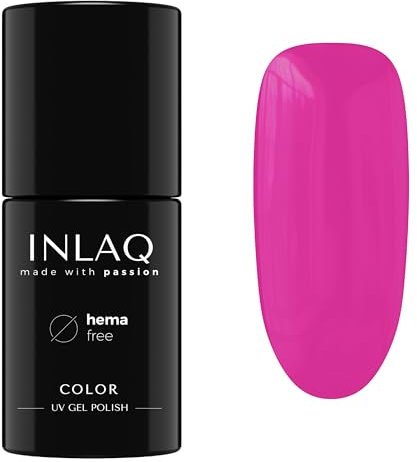 INLAQ® UV Nagellack Violett - 6 ml Hema Free - Langlebiger UV Lack - Nail Polish - Crazy Rainbow Kollektion - Gelnägel - Shellac Gel - Gellack ohne Hema | 1062- Cerise