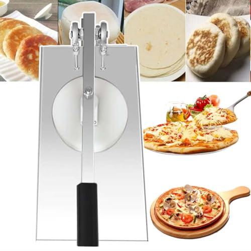 CYMYYDS Pizza Dough Roller Sheeter, Manual Pizza Dough Press Machine, Household Pizza Pastry Press Machine, Stainless Steel Tortilla Press Machine for Pressing Pizza and Pasta Making,24cm