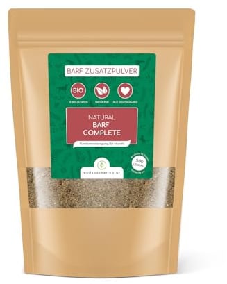 Barf Complete Zusatzpulver für Hunde –Mit 5 Bio-Zutaten für Gesundheit & Vitalität, 100% Natürlich, 500g