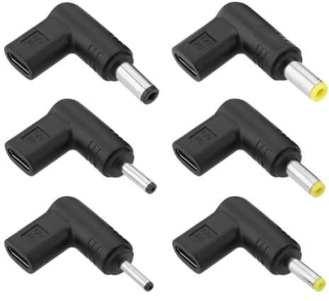 The Lord of the Tools 1 Set Black USB 3.1 Type C Female to DC Male Adapter Kit 90 Degree Angled for Laptop Router Mobile Power Supply Charger Connector (12V)