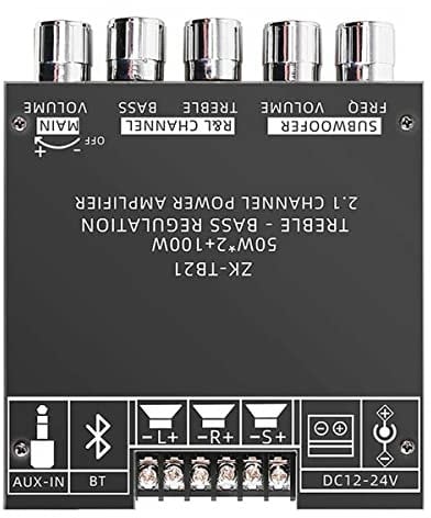Hztuang -TB21 Bluetooth 5.0 Subwoofer Amplifier Board 50WX2+100W 2.1 Channel Power Audio Stereo Amplifier Board Bass AMP