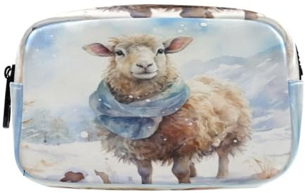 Verschneite Malerei Schafe Kunst Federmäppchen Federtaschen Mäppchen Große Kapazität Schlamperbox Kosmetik Make-up Tasche für Jungen Mädchen Schule Schüler