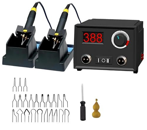 Pyrography Wood Burning Tool Set, Wood Burning Pyrography Pen, 60W Wood Burning Engraver Kit with 2 Pens 23Pcs Wire Tips for Woodworking, Digital Display Adjustable Temperature
