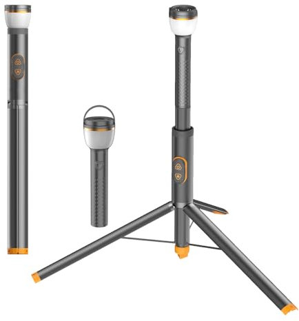 Jiadali Multi-Functional Telescopic Camping Light Led Flashlight with Tripod Stand Magnetic Working Light IP65 Waterproof Smart Remote 18-75 Adjustable Height for Camping, Hiking,Tent