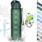 CodiCile Gourde Sport 1l avec paille,bouteille d'eau de motivation avec Marqueur de Temps,bouteille d'eau étanche avec couvercle sans BPA pour sport, gym, bureau, course à pied, vert foncé