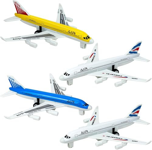 Tcvents Flugzeug Spielzeug, Metall Pull Back Flugzeug Spielzeug für 3 4 5 6 Jahre Jungen Mädchen, Diecast Flugzeuge Modelle, Geschenke für 6 jahrlge Jungen Kinder