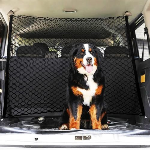 bangminda Red de Barrera para Perro de Coche 120x90 cm Red de Seguridad para Perro para Maletero Rejilla para Perros para Maletero Red de Barrera de Aislamiento de Coche para Mascota