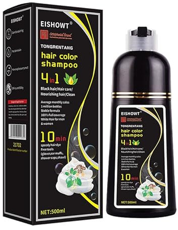 Haarfärbeshampoo Sofort-Haarfarben-Shampoo Haarfärbemittel Haarfärbung Color Shampoo langanhaltende Farbe für Männer und Frauen 500ml (#Schwarzes)
