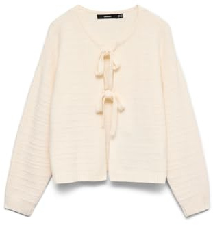 VERO MODA Damen Vmboom Structure Ls O-Neck Tie Card Boo, Birch, S