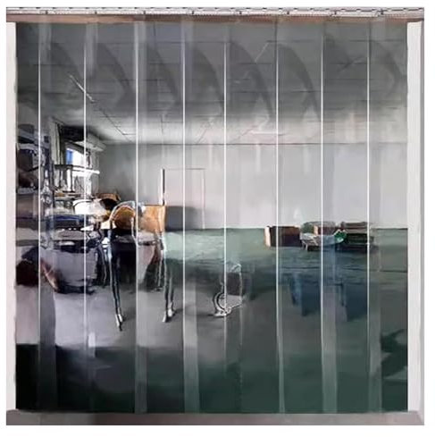 Kit de cortina de puerta de PVC transparente, suave, impermeable, para contraventanas de huracán para almacén y taller, tiras de cortina de plástico transparente de 1,6 mm de grosor, 1,35 x 2,5 m