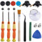 Tunejoy Recambios 3D de Joysticks Analógicos para Joy-Con Switch Herramientas de Reparación con Destornillador ThumbStick Bloqueo de Hebilla Cepillo de Limpieza 16 Piezas
