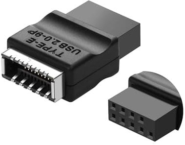 SinLoon Adaptateur d'extension USB 2.0 9 broches vers type E pour carte mère USB 2.0 9 broches femelle vers connecteur avant de type E femelle
