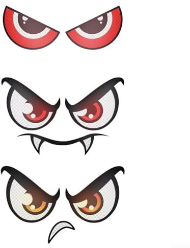 Lot de 3 autocollants décoratifs amusants et fonctionnels pour tondeuse à gazon, yeux réfléchissants dans un lot de deux ou trois pour un superbe look
